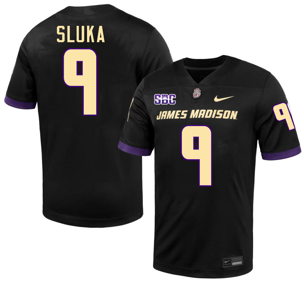 #9 Matthew Sluka JMU Jersey,James Madison Dukes Football Jerseys Stitched-Black #9 Matthew Sluka JMU Jersey,James Madison Dukes Football Jerseys Stitched-Black